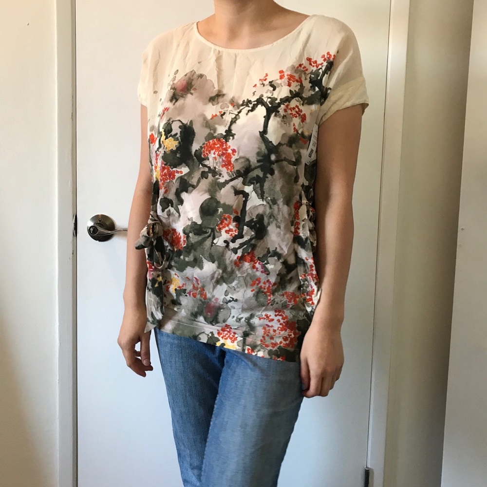Anthropologie Silk watercolor top